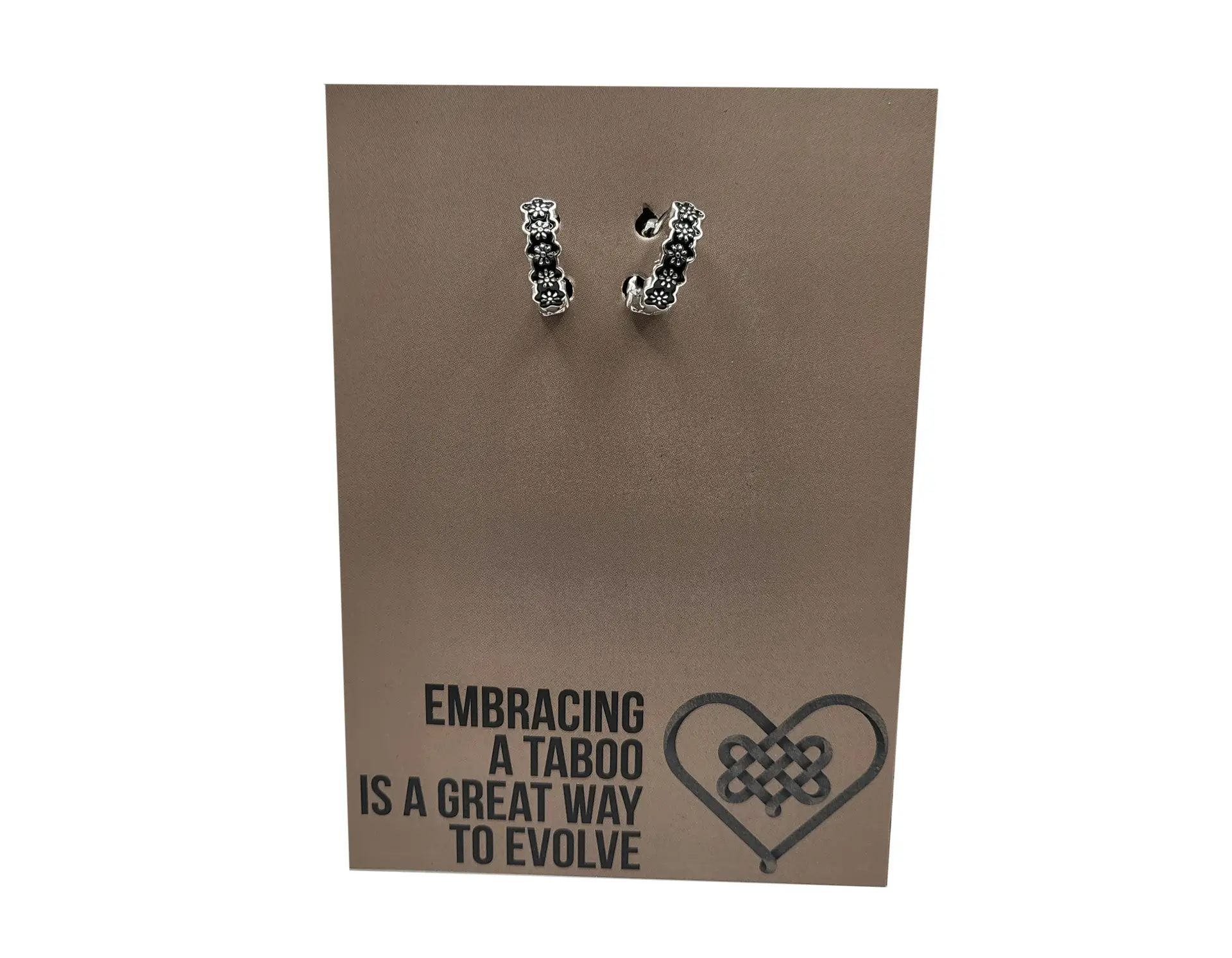 Oorringen black flowers