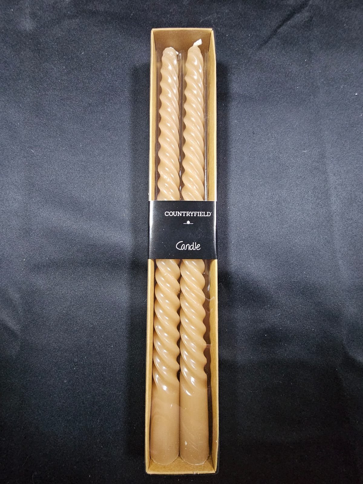 Countryfield dinerkaarsen Twirly beige