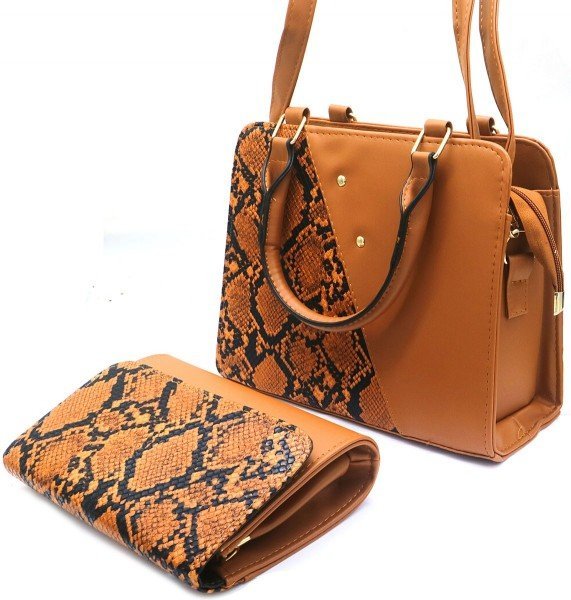 Set Tassen Dames - Handtas en Clutch - Bruin