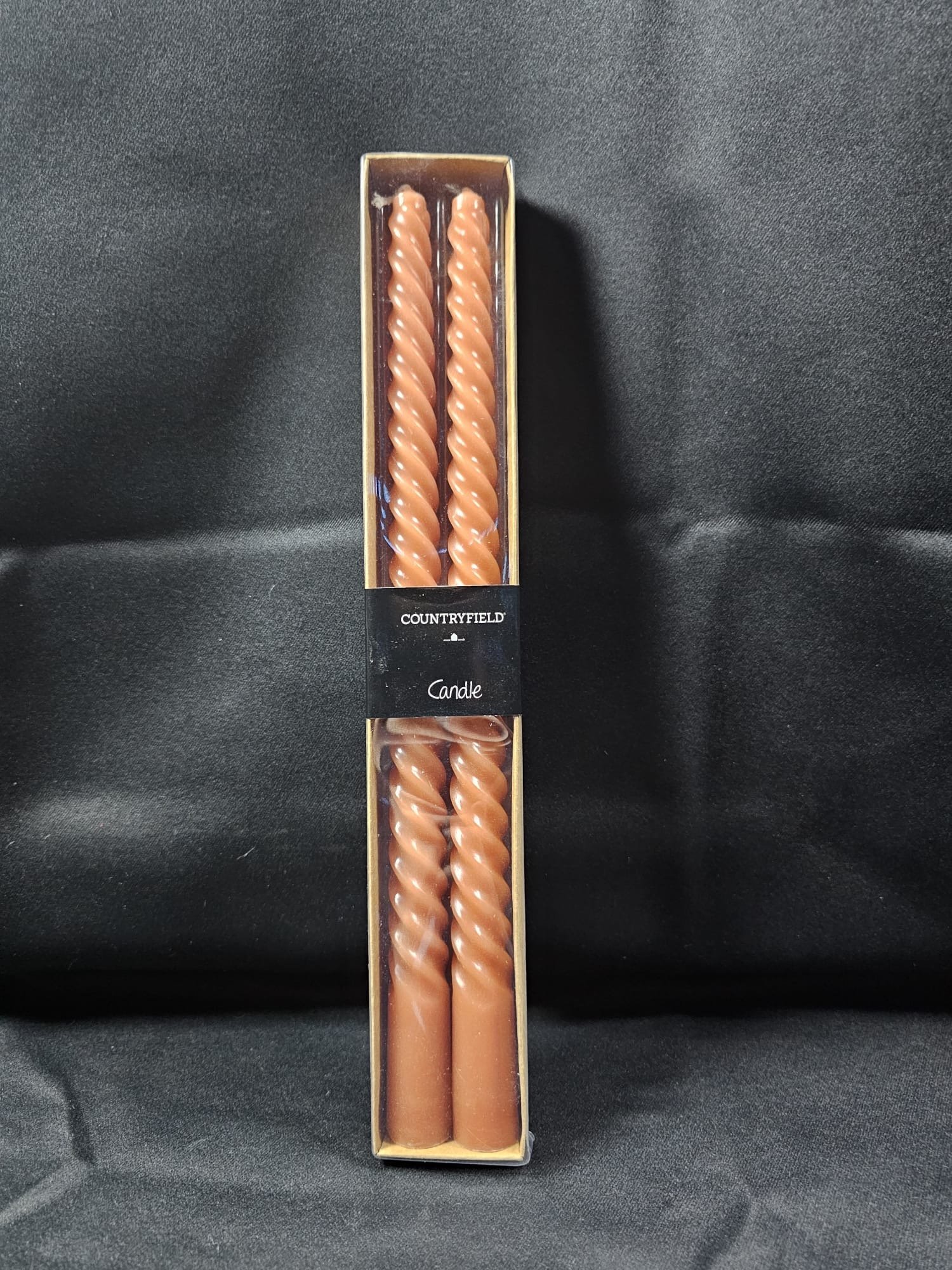 Countryfield dinerkaarsen Twirly oranje