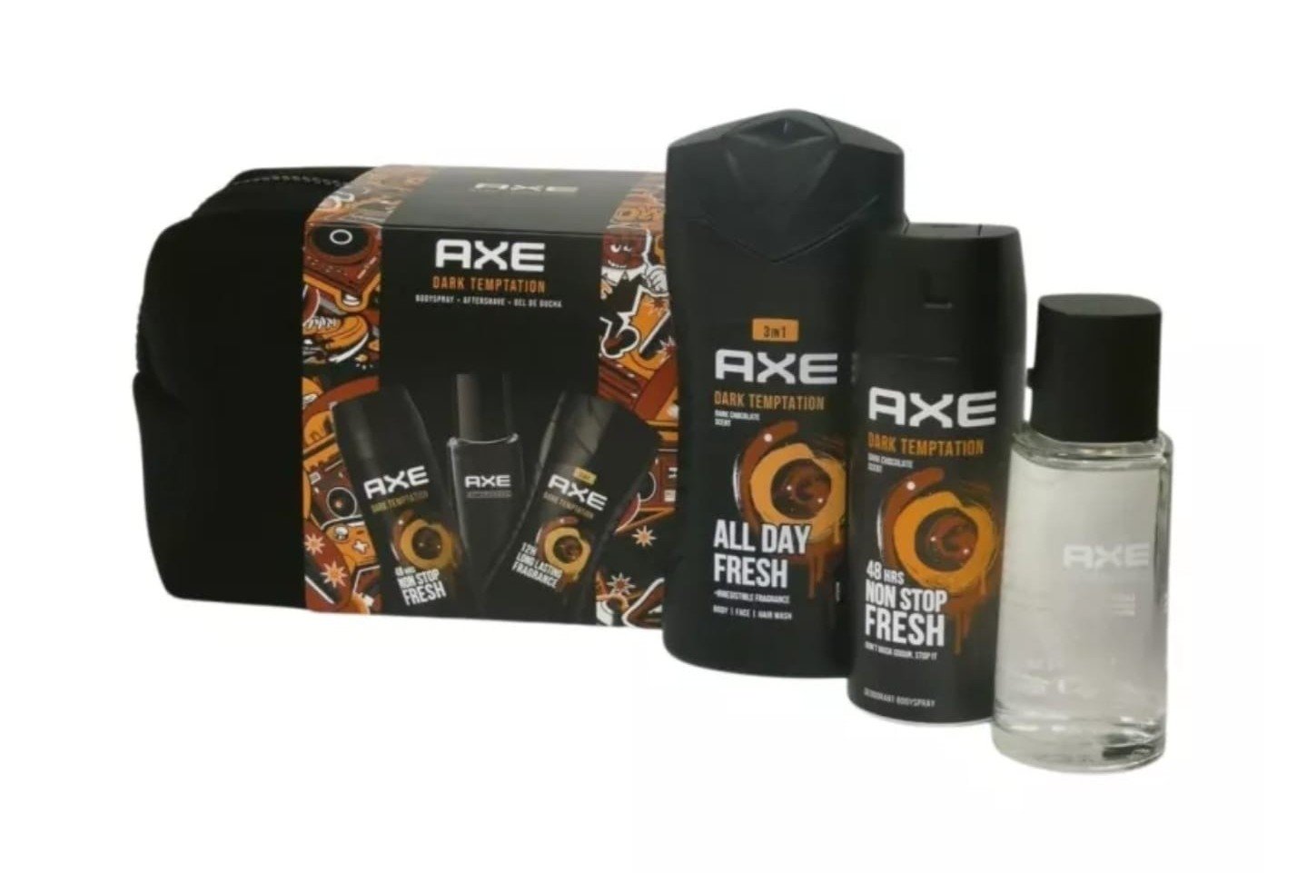 Axe Dark Temptation Giftset met Zwarte Toilettas