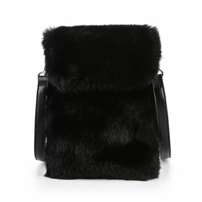 Faux fur tasje- zwart