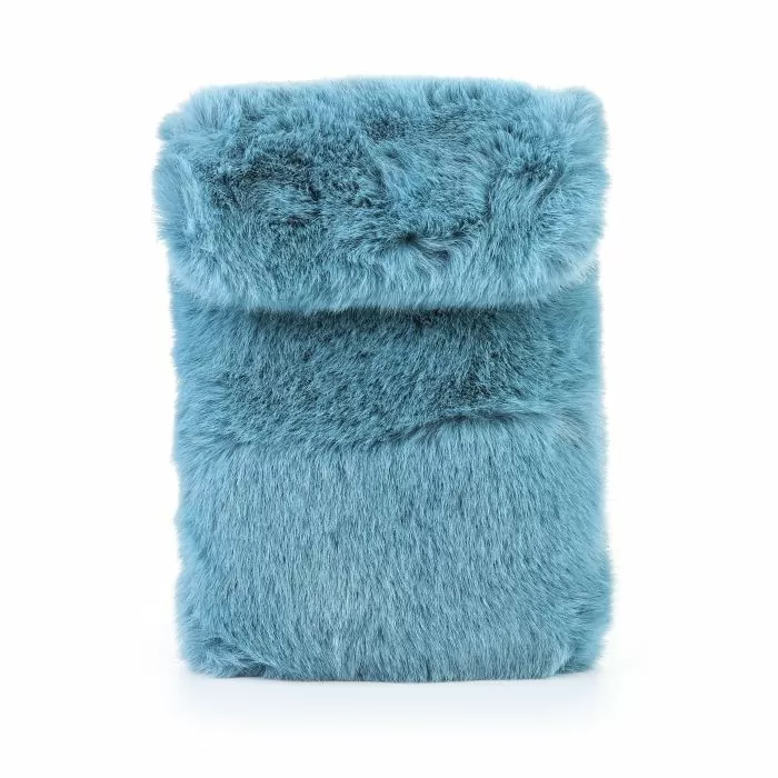 Faux fur tasje- Blauw