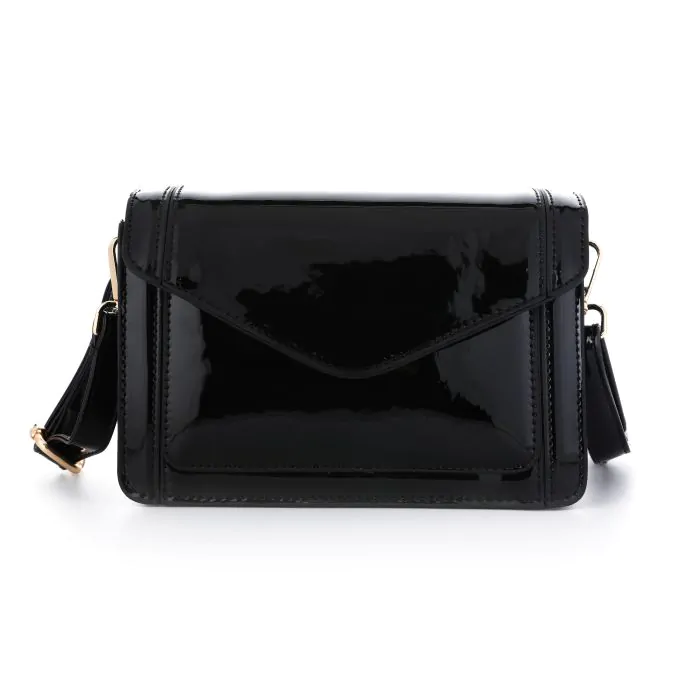 Metallic schoudertasje- Zwart