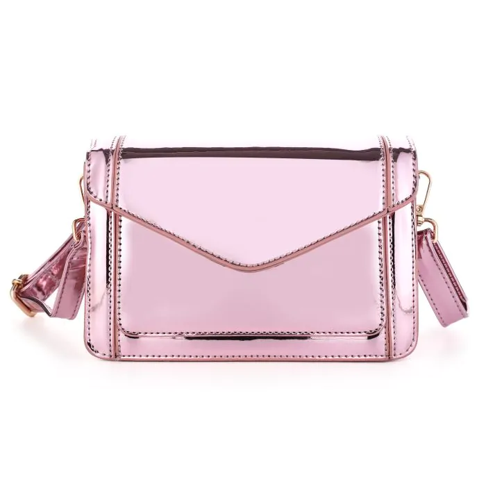 Metallic schoudertas - Roze