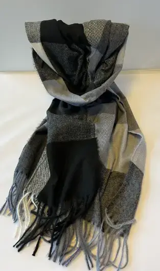 Sjaal Ruit Zwart/Creme&Grijs