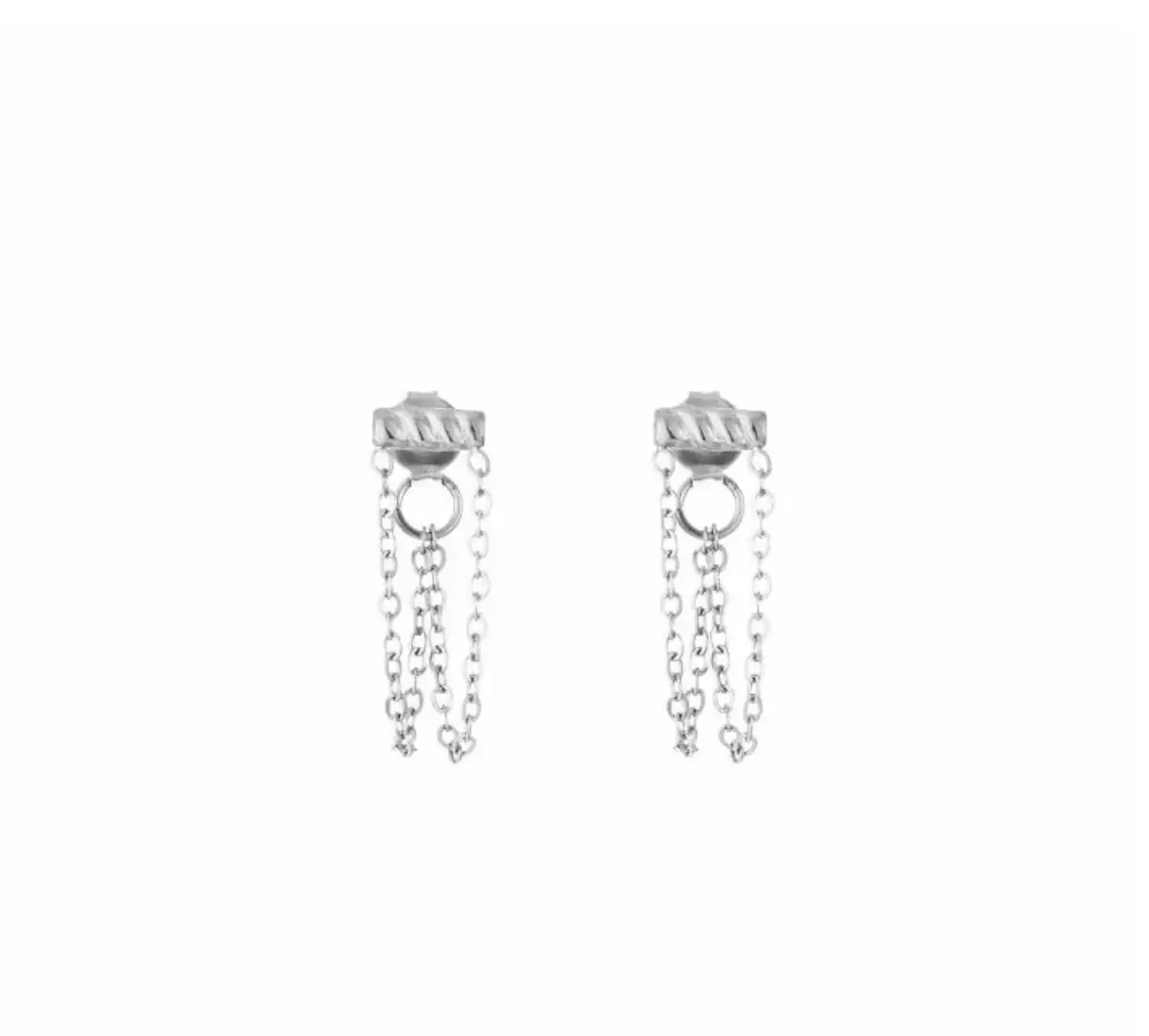 Oorsteker gedraaid balkje met chain