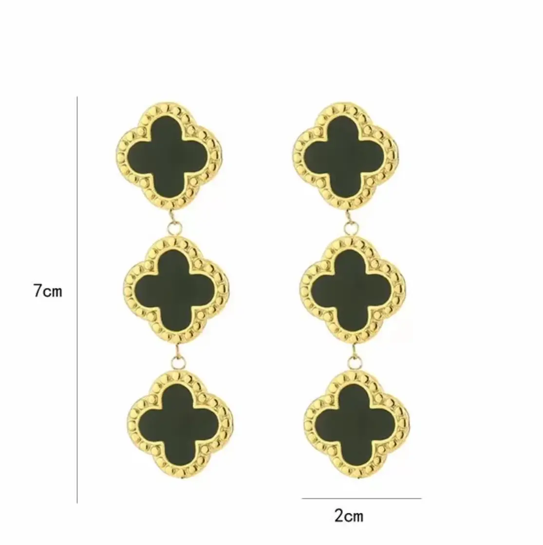 Triple klaver oorbellen