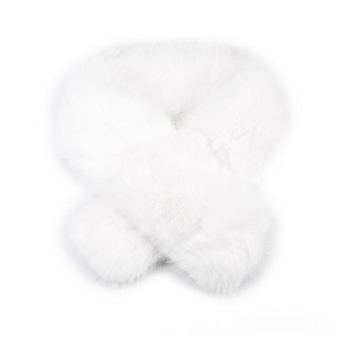 Faux fur sjaal- wit