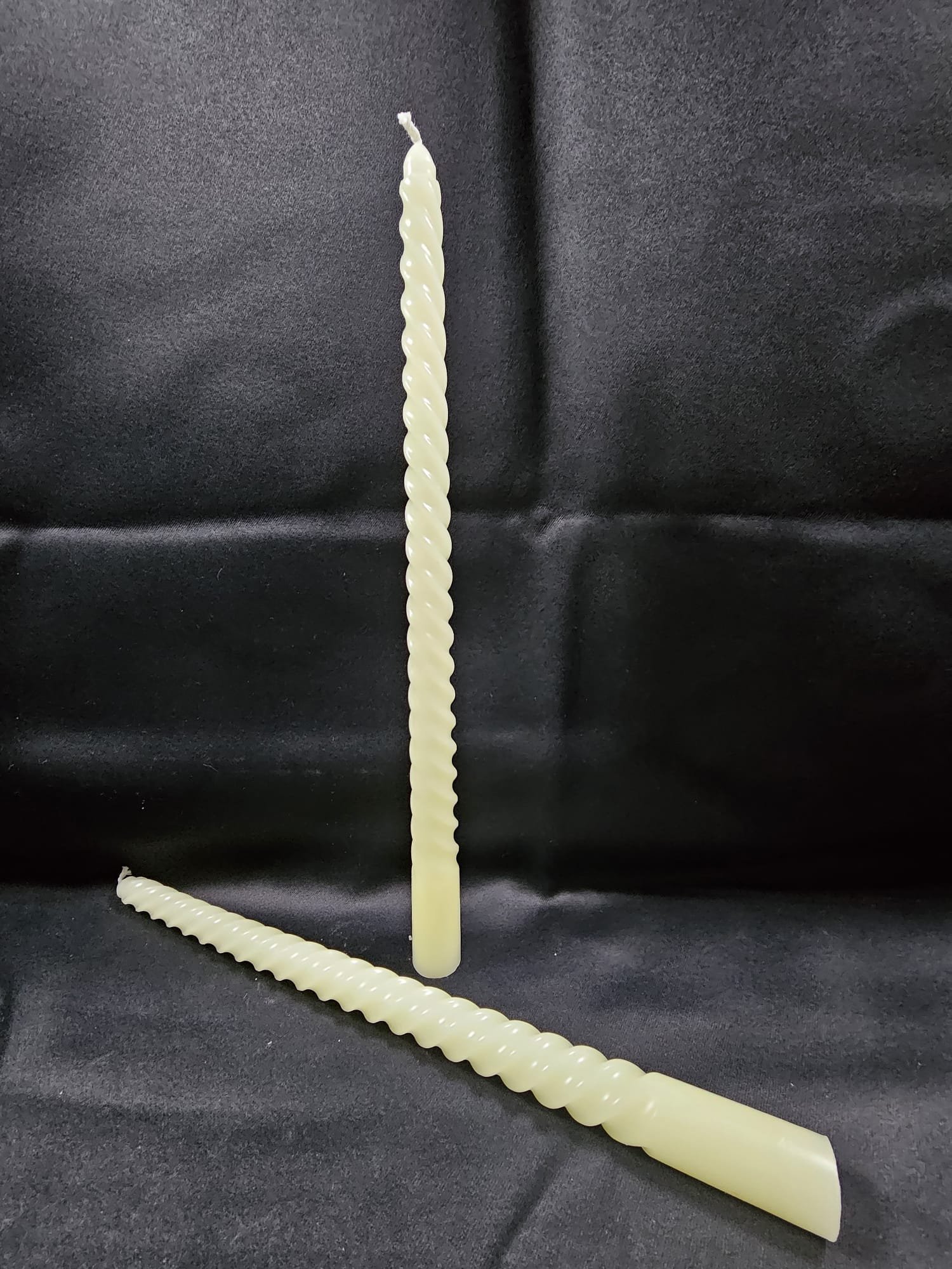 Dinner kaars Twirly L Creme