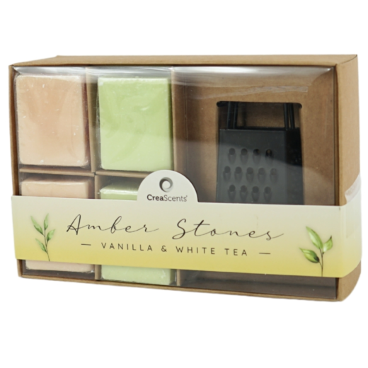Creascents amberblokjes vanille en white tea met rasp