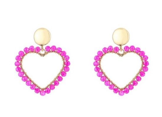 Oorbellen met roze hartjes