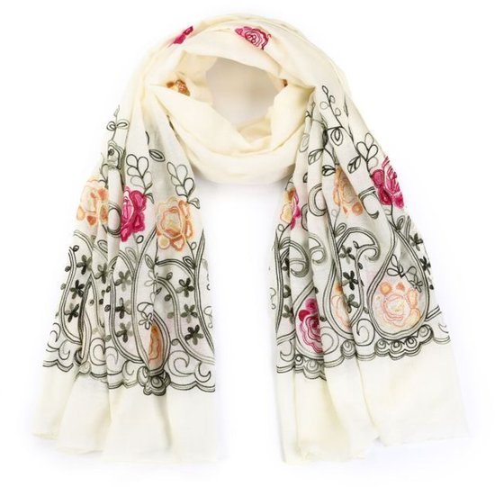 Geborduurde zomer sjaal