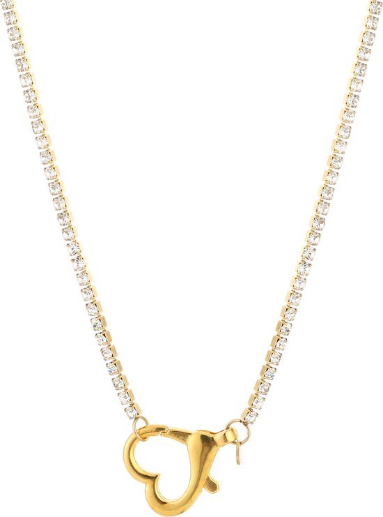 Damesketting - Met slot in de vorm van een hart