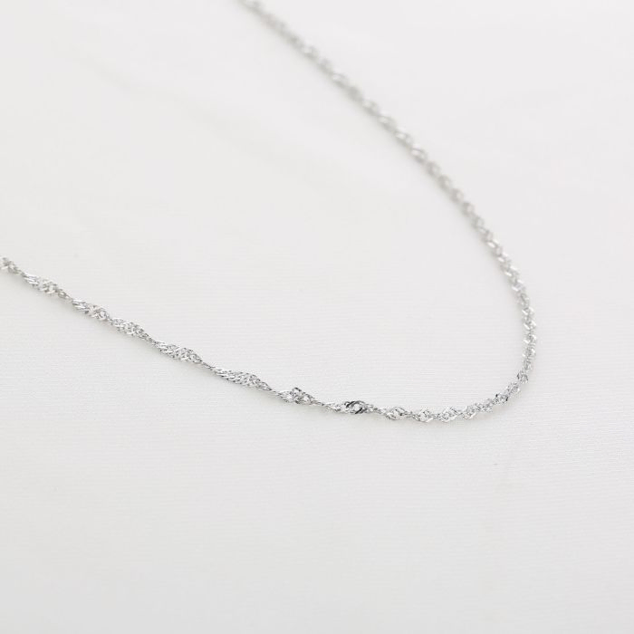Ketting schakel gedraaid- Zilver
