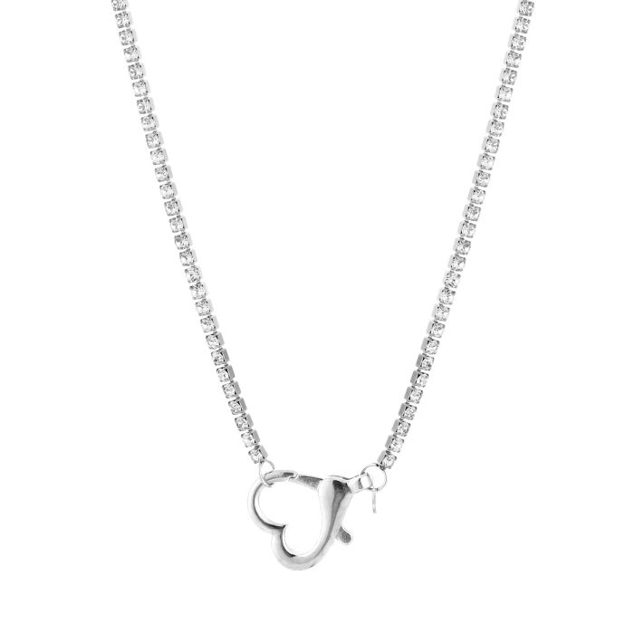Tennis ketting met hart sluiting- Zilver
