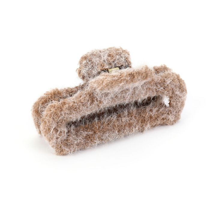 Teddy haarklem- Khaki