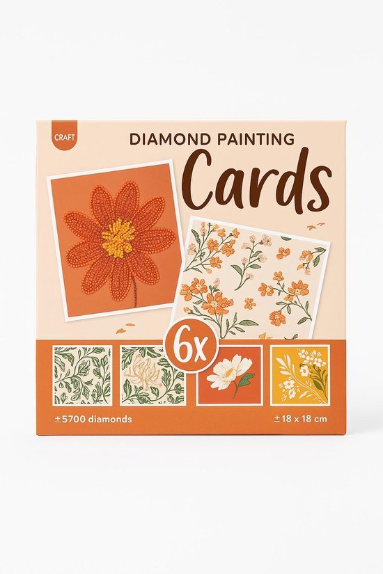 Diamond painting kaarten set- bloemen