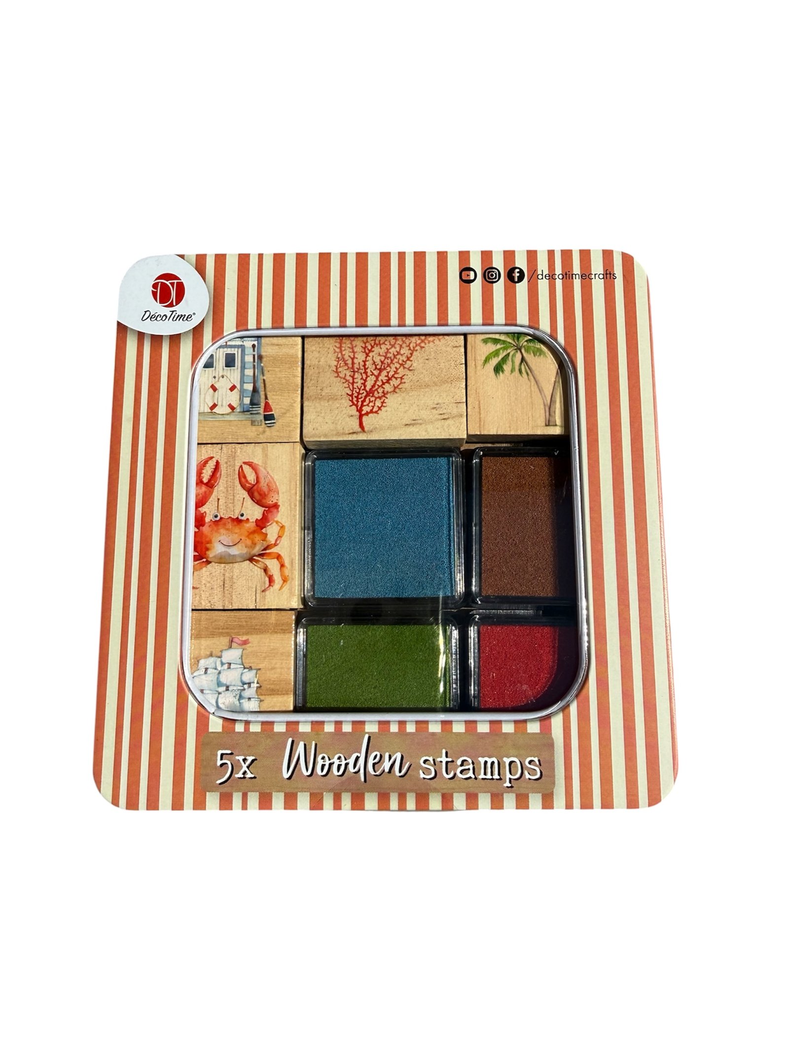 DécoTime Tidewashed Tranquility Wooden Stamp Set