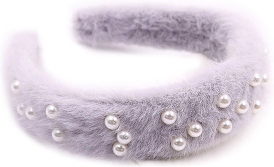 Fluffy Haarband met Parels
