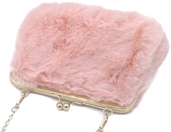 Fluffy Schoudertas – Roze