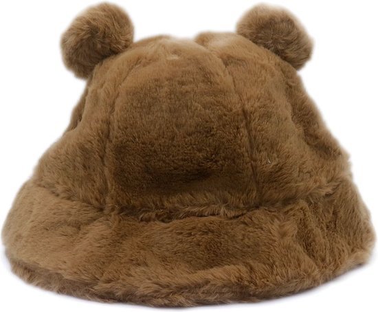 Fluffy winter muts - Bruine muts - Bucket hat