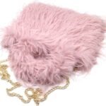 schoudertas - fluffy- licht roze