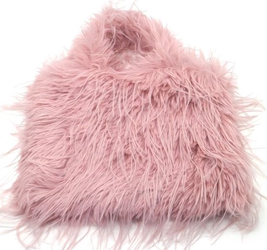 schoudertas - fluffy- licht roze